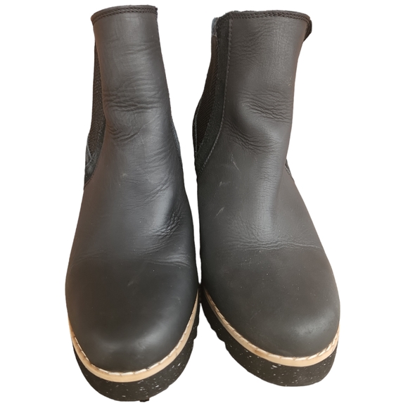 Tom's Maddie wedge boot leather black suede size 7 - Picture 7 of 12